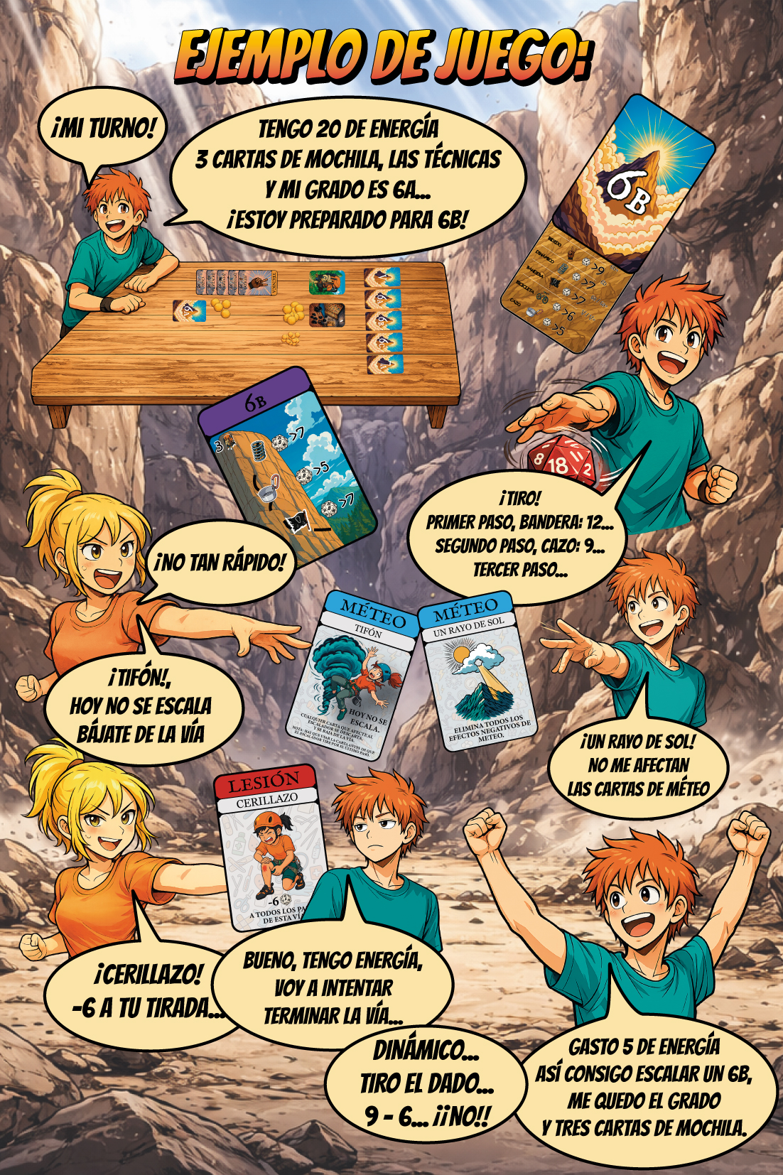 Ejemplo de juego de 7a ¡Escala como puedas!